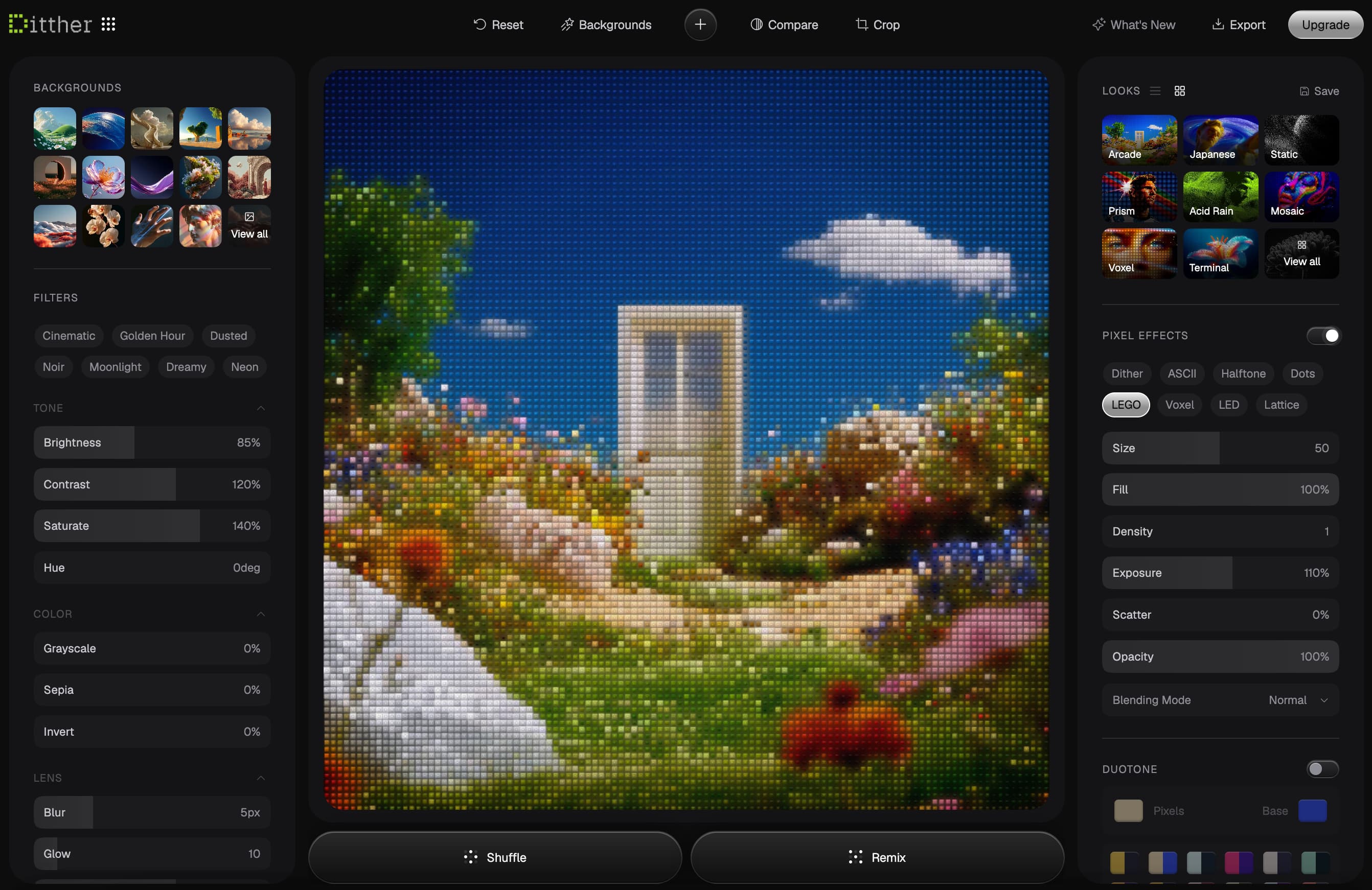 Five looks from one image tutorial in Ditther