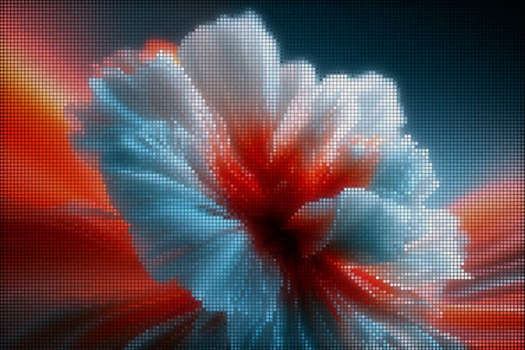 Halftone effect on orange flower