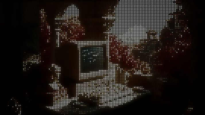 ASCII effect on golden sky